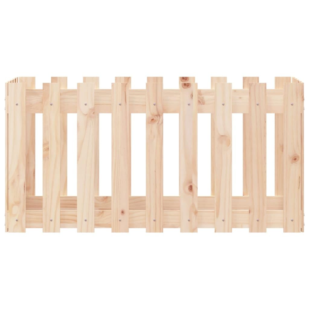 Diseño de valla de listones de 100 x 50 x 50 cm, madera maciza de pino sin tratar, para jardín y terraza, versátil, ideal para el cultivo de flores y plantas