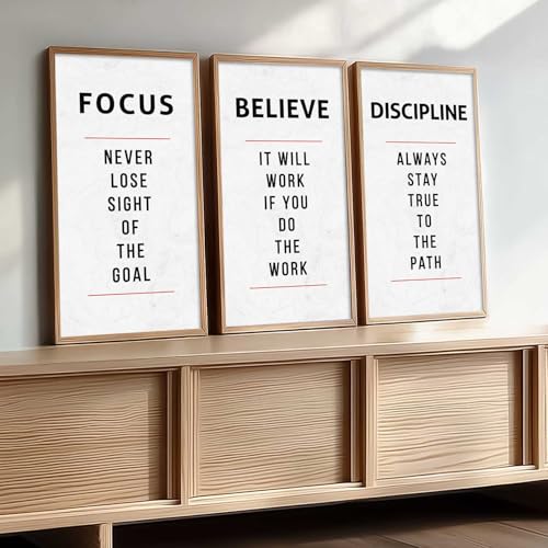 Image of kotart - Motivational Quotes Wall Art For Office Decor Living Room | Motivational Quotes Poster With Frame | Quotes Wall Hanging Painting For Wall Decor Set of 3 (10x19 inch, A)