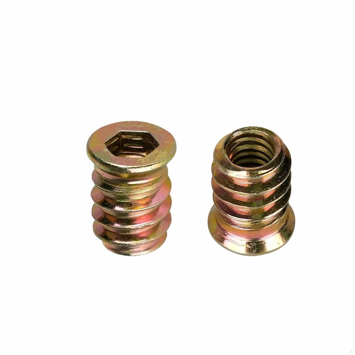 Dadi esagonali flangiati M6 M8 M10 in lega di zinco e ferro interno in acciaio al carbonio con filettatura esagonale per mobili in legno (5/10 pezzi) (10 pezzi, M8 x 17 mm)