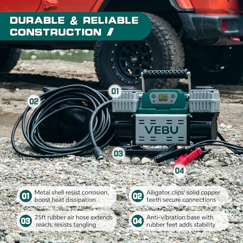 Image of ‌Off-road Air Compressor 12V Tire Inflator, 150PSI with Auto Shut Off, Digital Display & Preset, 10.6CFM Fast Inflation for Off-road Vehicles, Trucks, SUVs, RVs, ATVs