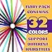 BEAHOT 32 PCS Clip in Colored Hair Extensions for Kids, 20 Inches Rainbow Long Straight Hairpieces Synthetic, Hair Extensions-Pretty Gift for Cosplay Dress Up Fashion Party Birthday（32 Colors