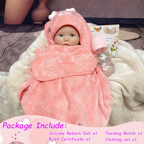 Aniiyy Silikon-Babypuppen, 45,7 cm, realistische Babypuppen, Baby-Reborn-Puppen, Silikon, Ganzkörper-Mädchen – Bild 6