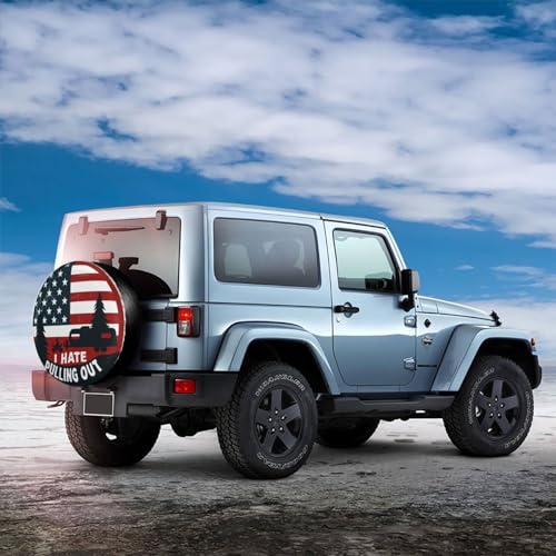 Image of Universal Fit Spare Tire Cover for RV, SUV, and Camper Trailers - Weatherproof Wheel Protector, I Hate Pulling Out Decorative Camper Spare Tire Cover 15 in