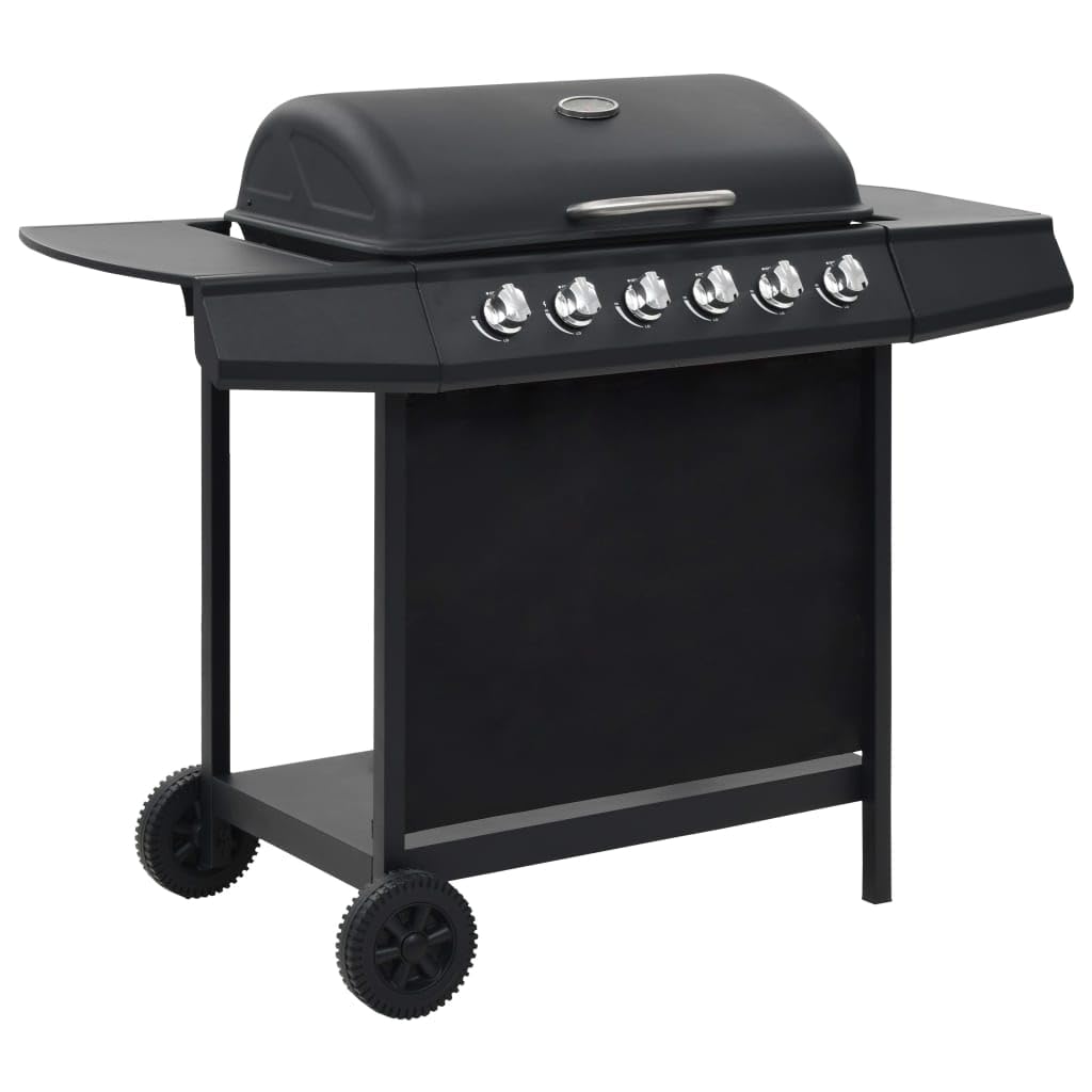 vidaXL Barbecue Griglia a Gas con 6 Fornelli Acciaio Nero