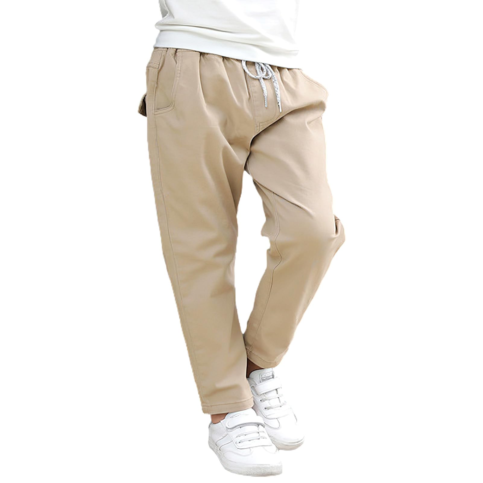Ragazzi Uniforme Scolastica Pantaloni Chino Ragazzo Formale Casual Pantaloni in Twill Vita Elastica