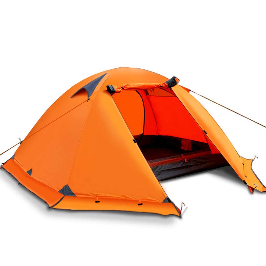 Tente de camping single pôle en nylon de silicium double couche orange