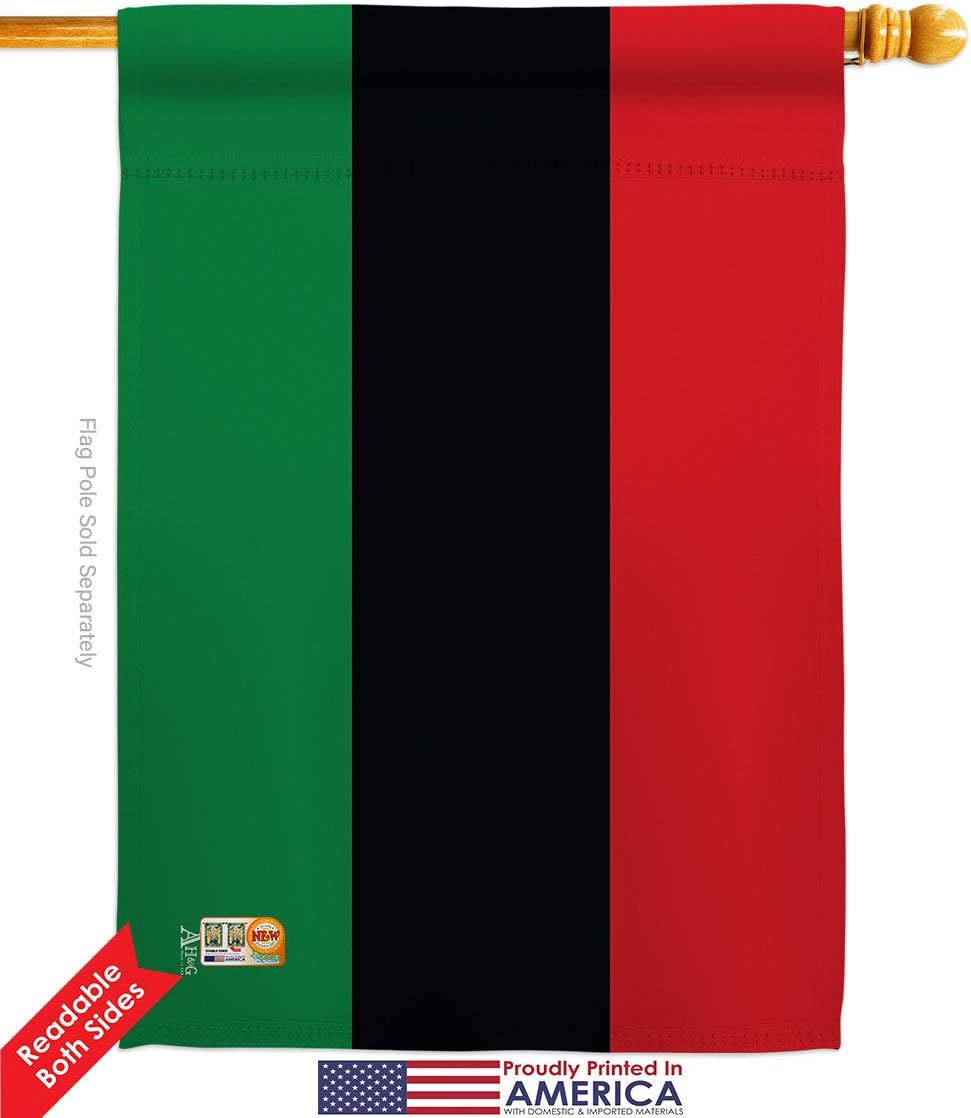 Pan African Garden House Flags Set Black History Juneteenth Jubilee Days Americans Independence Day Small Decorative Gift Yard Banner Double-Sided Made In USA 28 X 40
