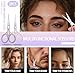 2 Pcs Eyebrow Scissors for Women Men, 3.5 Inch Professional Beauty Mini Scissors, Suitable for Facial Hair, Eyebrows, Beards, Ears, Nose and Beards, Stainless, Steel Straight Head(Pink and Silver)
