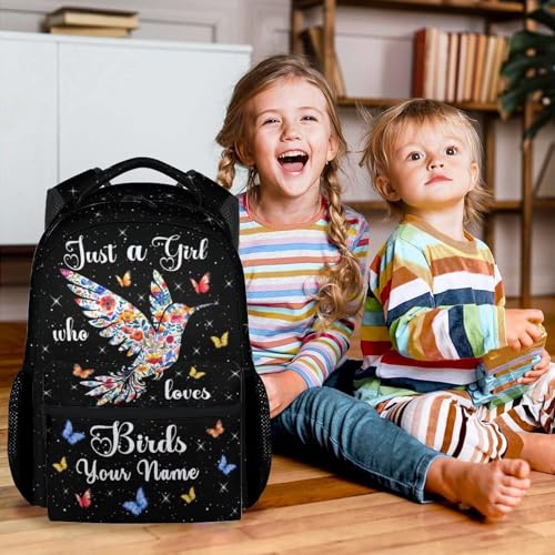 Personalized Girls Backpack for School - 17 Inch Bird Backpacks for Kids - Lightweight Bookbag for Elementary Travel4