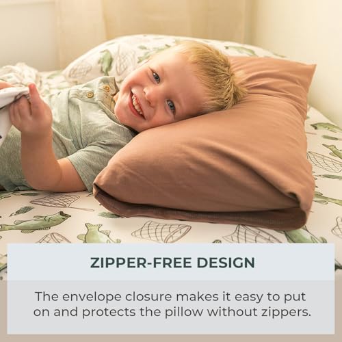 Image of Pobibaby - 2 Pack Premium Toddler Pillowcase - Ultra Soft Jersey Knit - Crib Pillow, Kids Pillow, Travel Pillow Case Cover (Gone Fishing)