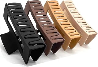 QAIMER hair claw clips for women thick hair, 4.1 inch matt coated hair clips women for thick & thin hairs, 4PCS