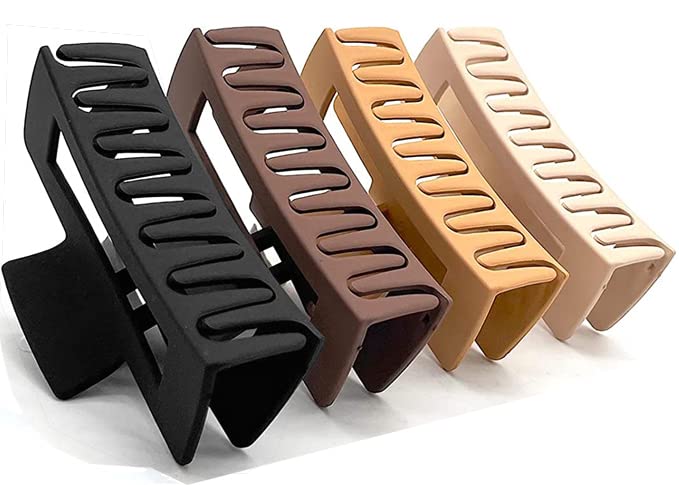 hair claw clips for women thick hair, 4.1 inch matt coated hair clips women for thick & thin hairs, 4PCS