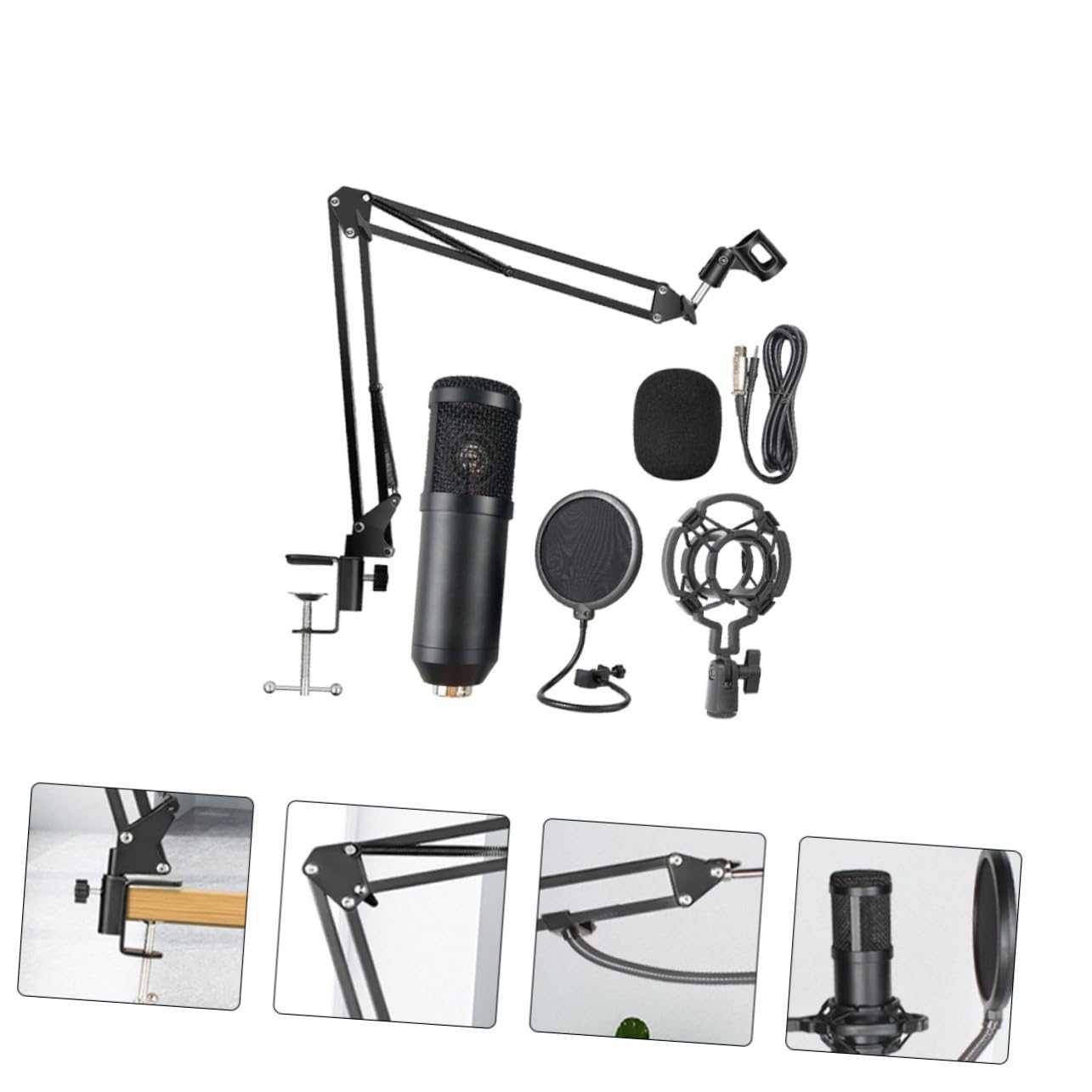 Yardwe 1Set USB Condenser Microphone for Streaming Recording Height Angle Microphone with Stand for Podcasting Gaming and Live Chatting