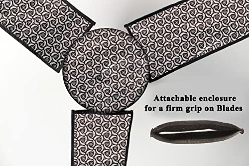 Image of Stylista Waterproof & Dustproof Three Blade Ceiling Fan Cover with attachable Enclosure Set of 1 Fan Cover Packed Pattern Grey