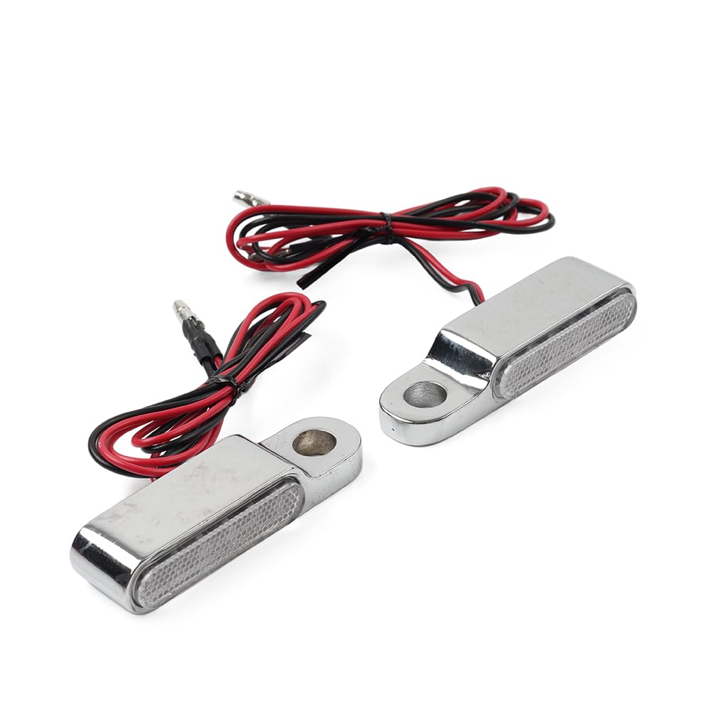 Cnfang4 2 PCS Calibre: 8mm Handlebar Marker Light Turn Signals Motorcycle Running Lights Aluminium Alloy Chrome for Harley for Sportster Dyna Iron 883 Fat Bob for Softail for HONDA Shadow Grom