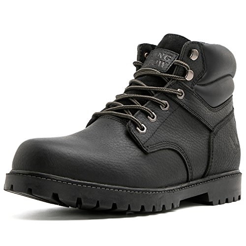 kingshow Men's 1366 Water Resistant Premium Work Boots (10.5 D(M) US Men's, Black1366)