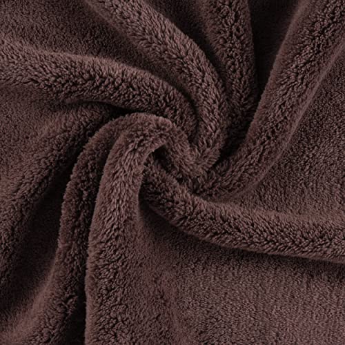 Image of Arkwright Microfiber Coral Fleece Salon Towels Bulk - Case of 60 - Bleach Safe Resistant, Absorbent Hair Drying Towel Set, Perfect for Resort, Hotel, and Spa, 16 x 27 in, Brown