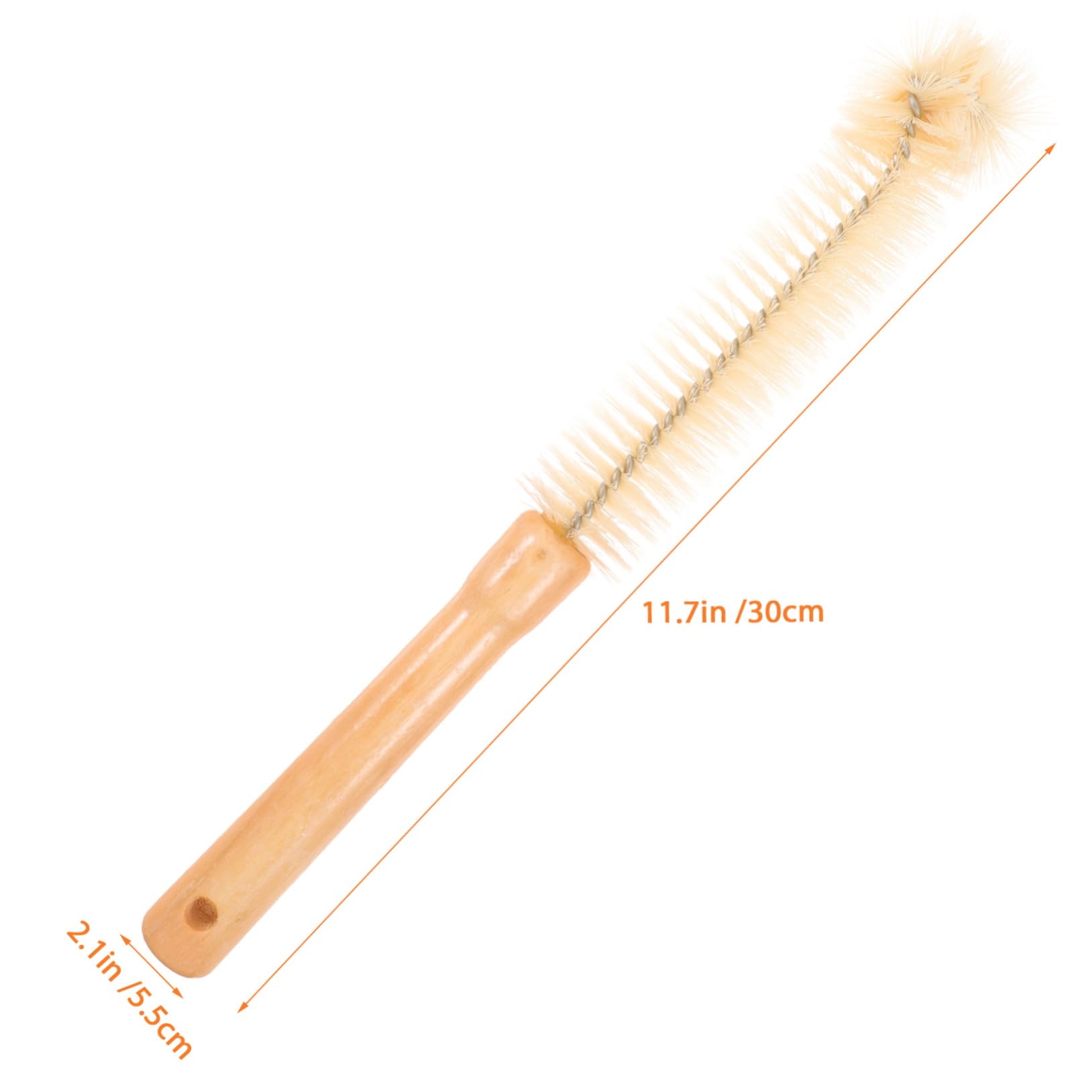 HOMOCONO Wooden Handle Bottle Brush Set 30 * 5.5cm Long for Kitchen Tea Cup Baby Milk Bottles Cleaning