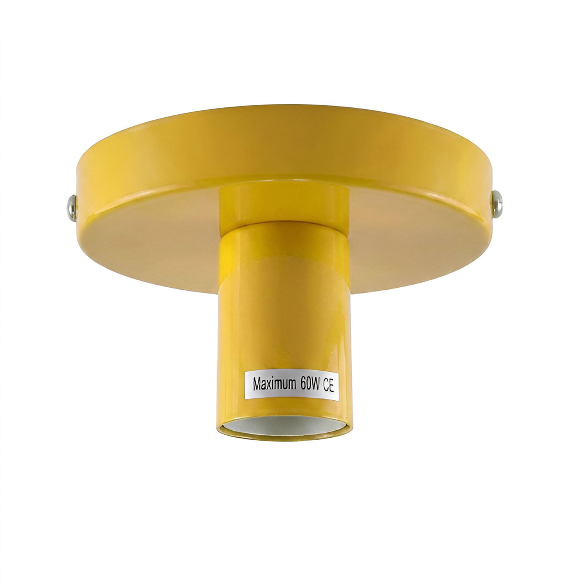 DC VOLTAGE Vintage Industrial Semi Flush Ceiling Pendant Light Yellow E27 Lamp Holder Fixture for Bedroom Kitchen Loft Bar