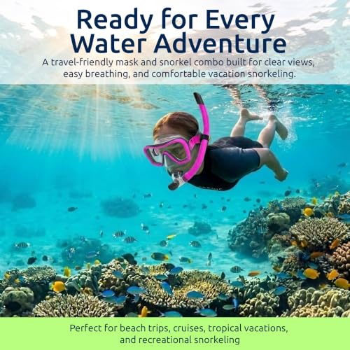 Oceanic Máscara de Snorkel + Tubo Semi-Seco para Adultos, Vidrio Templado miniatura 6