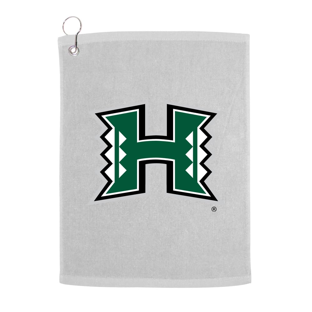 Sport Your Gear Hawaii Rainbow Warriors Golf Bag Towel - Officially Licensed - Athletic Logo - Ultra-Absorbent, Grommet Attachment, Keeps Clubs &amp; Hands Dry