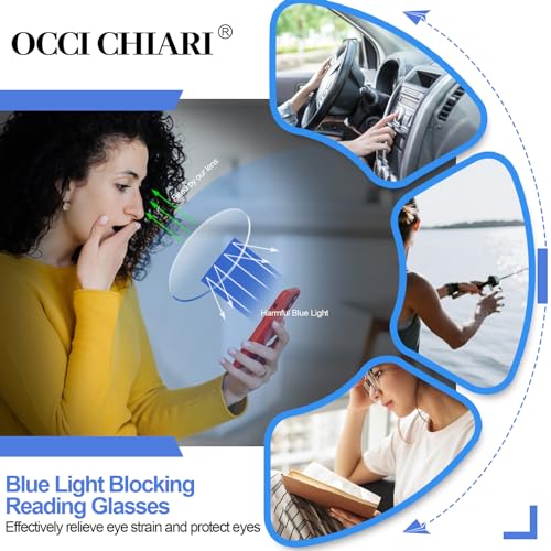 Image of OCCI CHIARI Blue Light Reading glasses Women 1.0x Computer Readers for Petite Face(1.0 1.25 1.5 1.75 2.0 2.25 2.5 2.75 3.0 3.5 4.0 5.0 6.0)