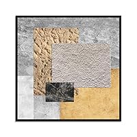 SIGNWIN Framed Canvas Wall Art Texture Painting Canvas Prints Home Artwork Decoration for Living Room,Bedroom - 16x16 inches