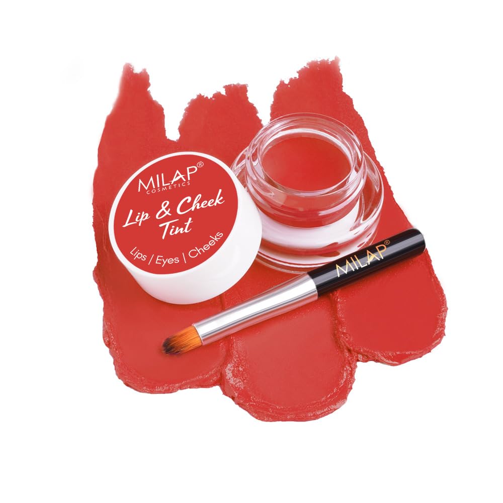 MILAP Lip & Cheek Tint for Women - Long Lasting Creamy Matte Finish Cheek Tint Enriched With Jajoba Oil & Vitamin E - Moisturizing Tint for Lip & Cheek - Tint Blush Color for Women