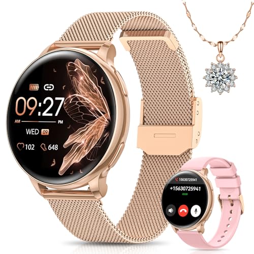 Sanorum Smartwatch Damen, 1.27' HD Fitnessuhr mit Telefonfunktion 120+...
