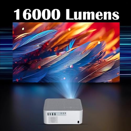 Image of AUN Mahaa Pro Max Projector 4K Ultra HD, 16000 Lumen, Dual HDMI, ARC, 1080p Native, Fully Auto Focus, Auto Keystone, 5G WiFi, YouTube Prime Netflix Hotstar 250 inch Screen Mini LED Projector for Room