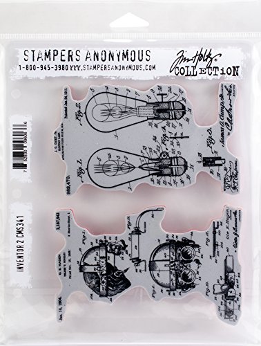 Tim Holtz Cling Stamps 7X8.5-Inventor 2