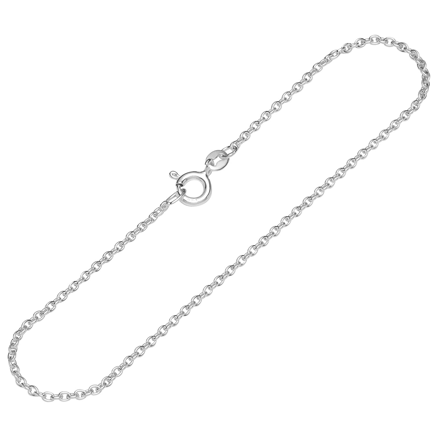 NKlaus Bracciale Uomo E Donna In Argento 925 Catena Figaro Ancora Rotonda - 19cm, Larghezza 7,4mm