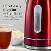 Hamilton Beach Electric Tea Kettle, Water Boiler & Heater, 1.7 Liter, Cordless Serving, 1500 Watts for Fast Boiling, Auto-Shutoff and Boil-Dry Protection, Red with LED Light Ring (41060)