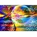 MXJSUA Pittura Diamante 5D Fai da Te con Kit numerici Trapano Rotondo Completo Immagine di Strass Art Craft Decorazione della Parete di casa Luna Colorata Cielo Stellato 30x40 cm