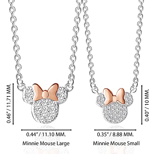 Disney Minnie Mouse Silver Plated Cubic Zirconia Mommy & Me Necklace Set - Minnie Mouse Necklace for Mom and Daughter Jewelry3