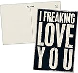 I Freaking LOVE YOU - Mailable Wooden Greeting Card for Birthdays, Anniversaries, Weddings, and Special Occasions