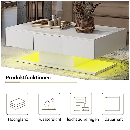 Grande table basse moderne laquée au design minimaliste épuré