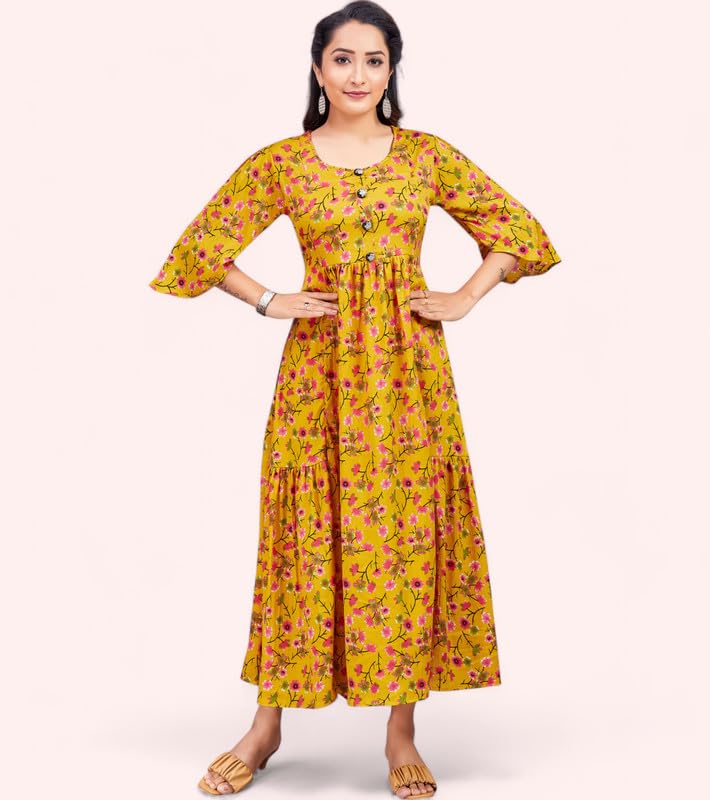 Image of Polyester Floral Regular Women Kurta
