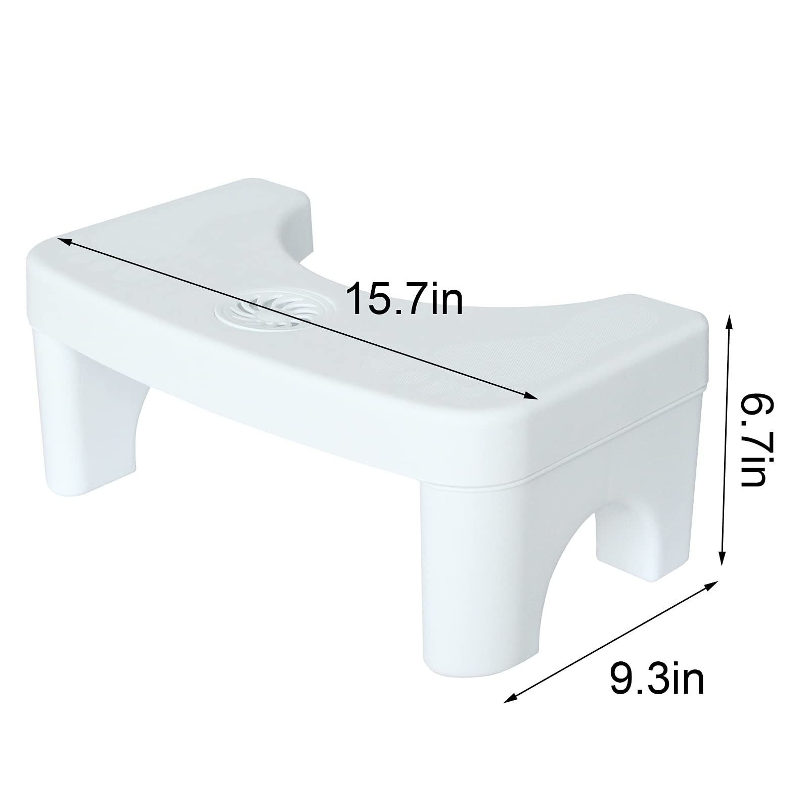 Przysiadujący taboret toaletowy, 18 cm wysokości, łazienkowy antypoślizgowy podnóżek do toalety z pudełkiem na aromaterapię, wygodny i kompaktowy, idealny do łatwego przechowywania, biały