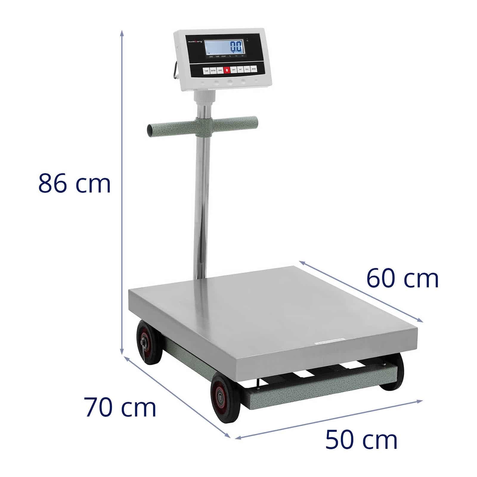 Steinberg Systems SBS-PF-600/100N Bilancia a piattaforma a rotelle 600 kg / 0,1 kg 500 x 600 x 190 mm