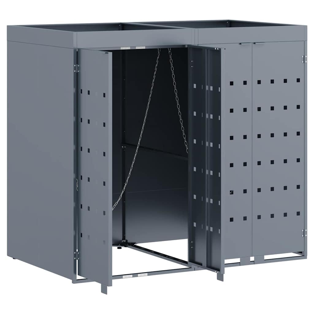 Genérico Almacenamiento de Cubos Wheelie para 2 Cubos Gris Claro,Casa y jardín,Productos del hogar,Accesorios para contenedores de residuos,Soportes para contenedores de residuos-3394748