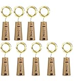 Merisny 9x 20 Flaschen-Licht Silberdraht Cork Form der LED Nacht Licht Weinflasche Hochzeit Party romantische Deko,12pcs Kostenlos Batterien als Geschenk,warm wei&szlig; [kein Schraubendreher erforderlich]