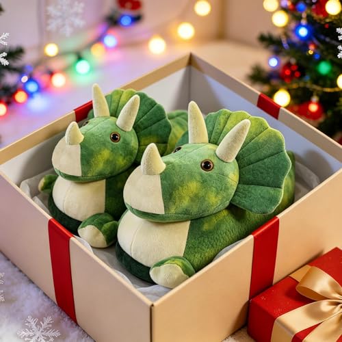 Image of Fluffy Hippo & Elephant Slippers - Oversized Warm House Slippers for Adults | Non-Slip Soft-Sole Indoor Slippers
