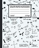  Graph Paper Notebook: Quad Ruled Paper 5 squares per inch, Black And White Patterned Graph Math Science Composition Notebook For Students And ... And Solution Class, (7.5 x 9.25 - 110 Pages)
