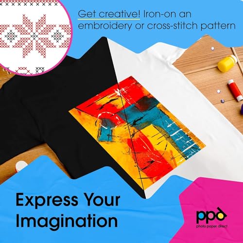 Image of PPD 20 Sheets 8.5x11 inch Iron-on Heat Transfer Paper Mixed Fabrics Inkjet