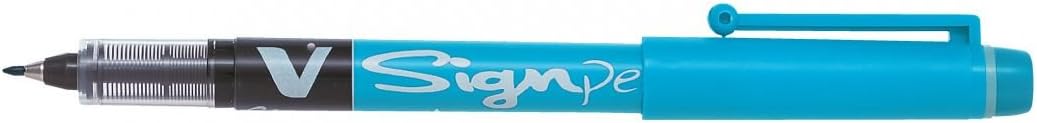 V Sign Pen Liquid Ink 2.0 mm Tip - Light Blue, Single Pen
