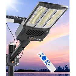 JAYNLT Y-18000W Solar Street Lights Outdoor,6500K Bright Parking Lot Lights Commercial,Split Flood Lights Solar Powered,IP67 Waterproof Solar Security Lamps for Parking Lot,Stadium