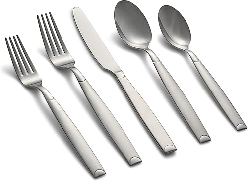 Juego de cubiertos de 20 piezas línea Mosaic Sand de Cambridge Silversmiths, servicio para 4., Kiona, 20 unidades, Cepillado