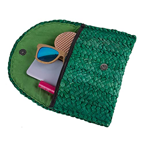 Image of Fecialy Straw Clutch Purses Straw Purses for Women Envelope Woven Clutch Handbags Summer Beach Bags