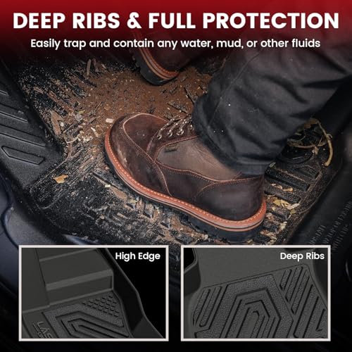 Image of LASFIT Floor Mats for Defender 110 2020-2026 7 Seats, with Cargo Mat | 3rd Row Equipped, 7 Seats Only, for Land Rover 3-Row Floor Liners, Trunk Cargo Mat, Premium TPE Liners, Full Edge Coverage